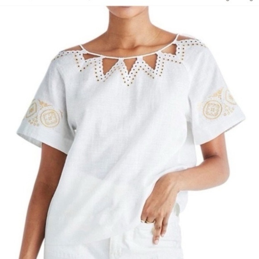 Madewell cotton cutout top
